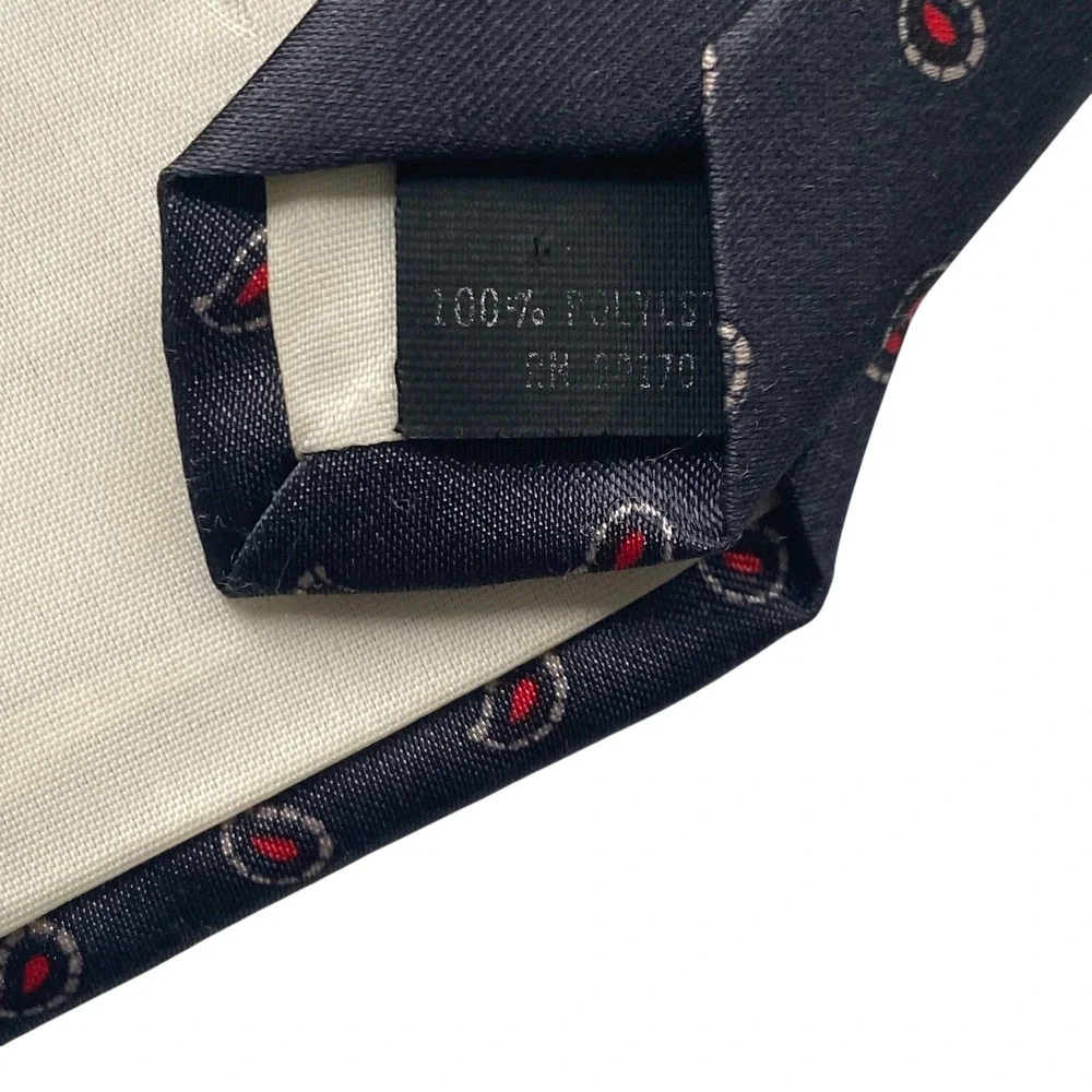 KETCH Neck Tie Mens Classic Navy‎ Red Micro Paisley Traditional Polyester 56x3.5